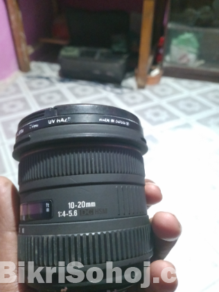 Sigma 10-20mm Camera Lens, Made in Japan, Used for 1 Year